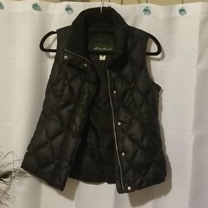 Eddie Bauer Down Black Jacket Vest Size XS